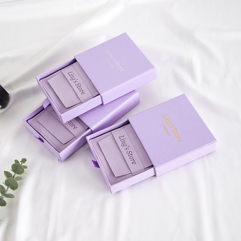 Velvet Jewelry Box - 24Sets Custom Logo Violet 9x9x2.5cm Jewelry