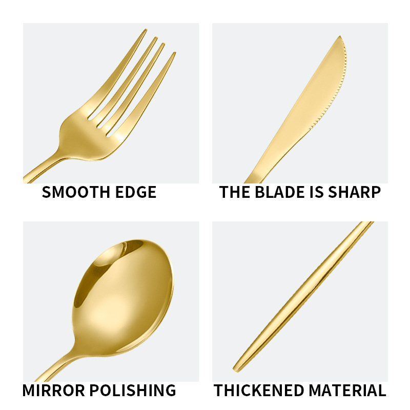 5/20/30/60pcs cross-border sta – обзор и цена Gold Plated Cutlery