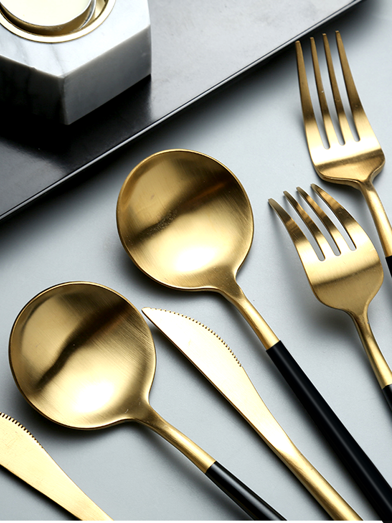 24Pcs Stainless Steel Dinnerwa – обзор и цена Gold Plated Cutlery