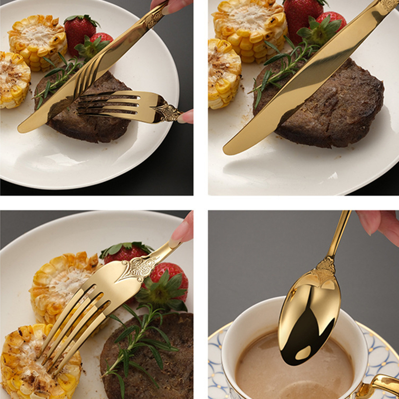 Luxery Gold Cutlery Set Vintag – обзор и цена Gold Plated Cutlery