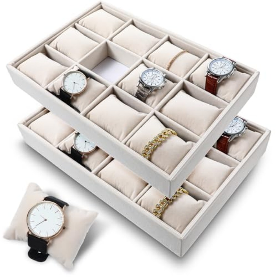2 Pcs Beige Velvet Jewelry Org – обзор и цена Velvet Jewelry Box