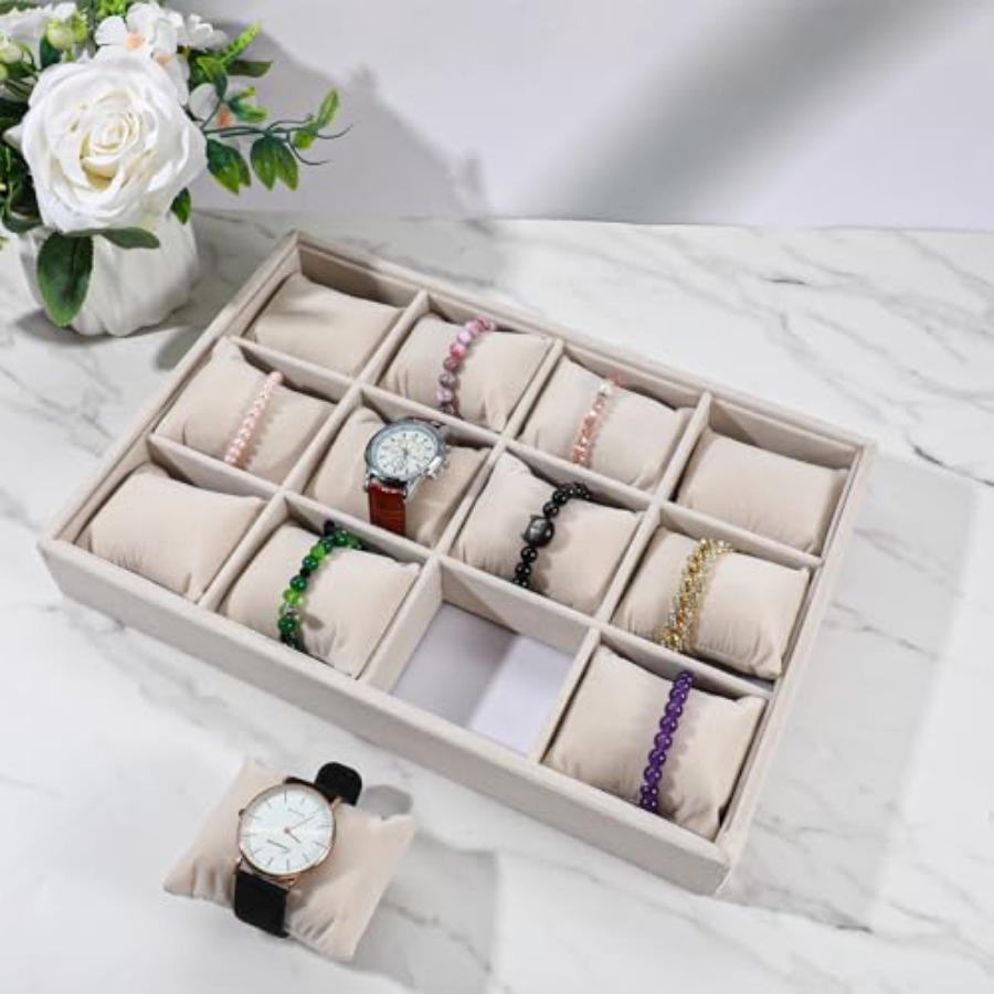 2 Pcs Beige Velvet Jewelry Org – обзор и цена Velvet Jewelry Box