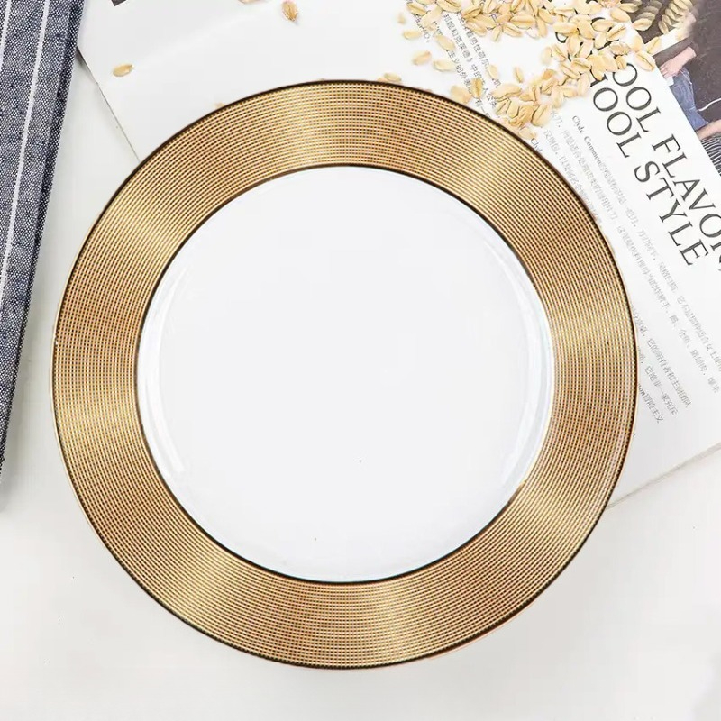 Luxury Western Round Ceramic P – обзор и цена Gold Plated Cutlery