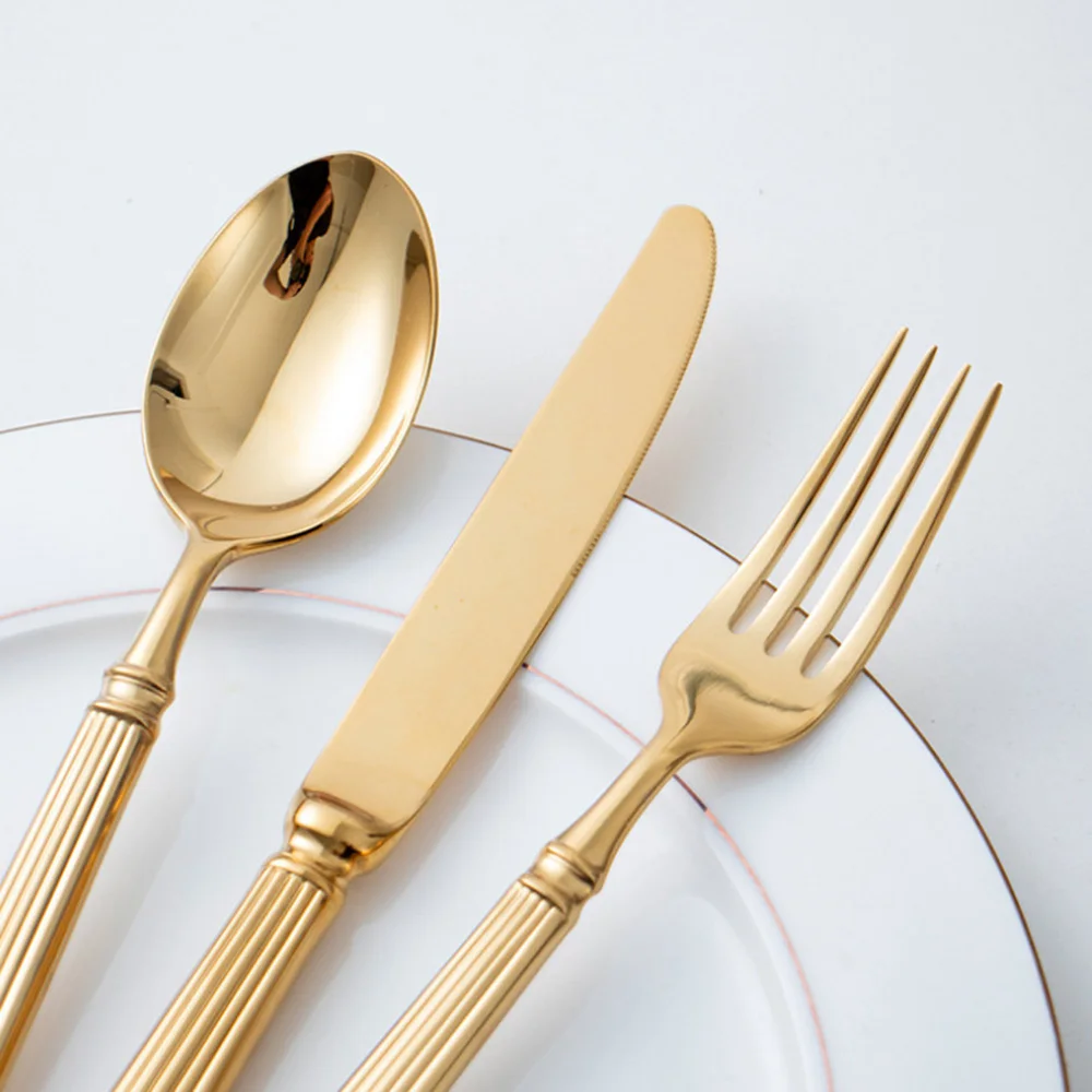 4pcs Bright 18/10 Stainless St – обзор и цена Gold Plated Cutlery