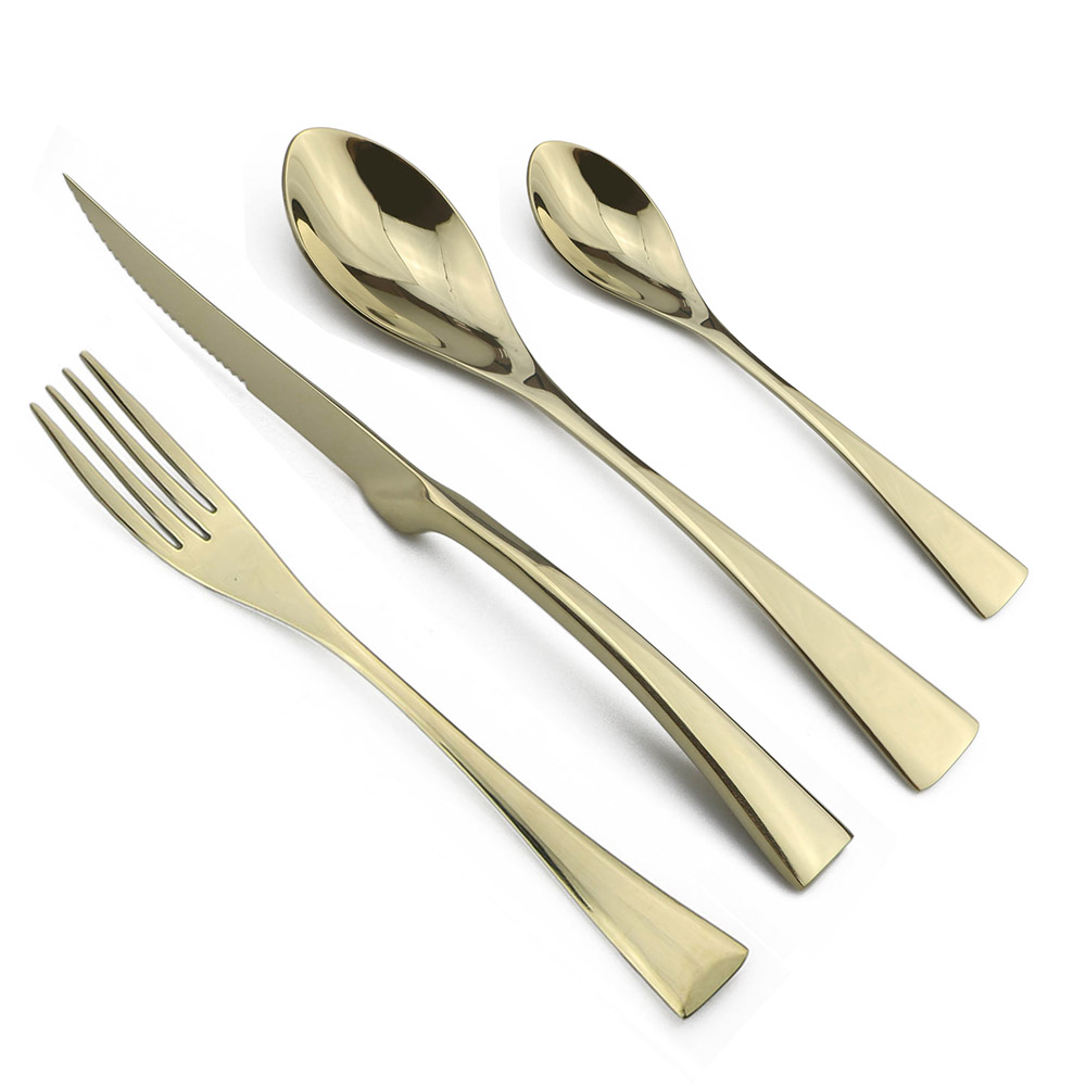 JANKNG 4-Pcs 18/10 Stainless S – обзор и цена Gold Plated Cutlery