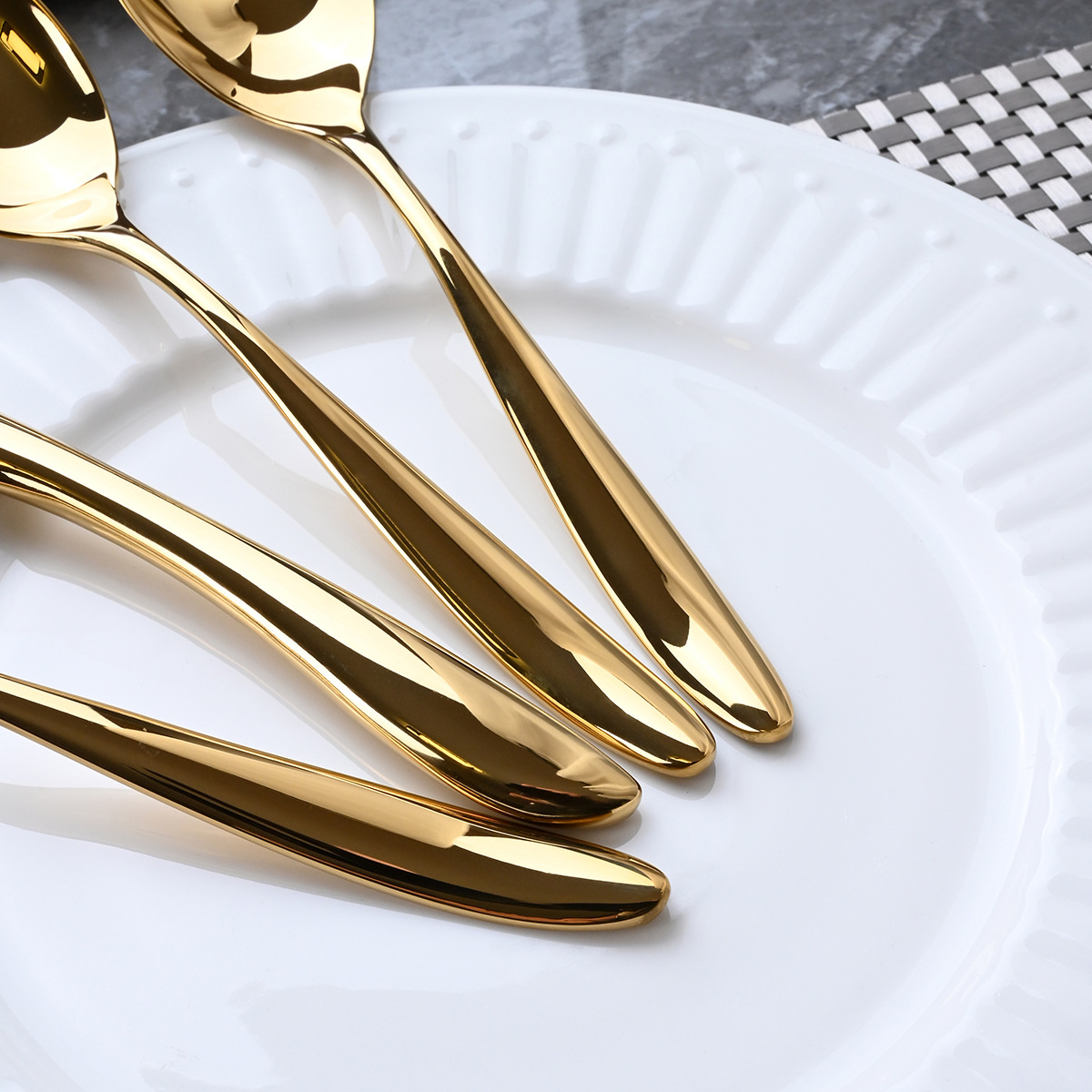 6Pcs 304 Stainless Steel Flatw – обзор и цена Gold Plated Cutlery