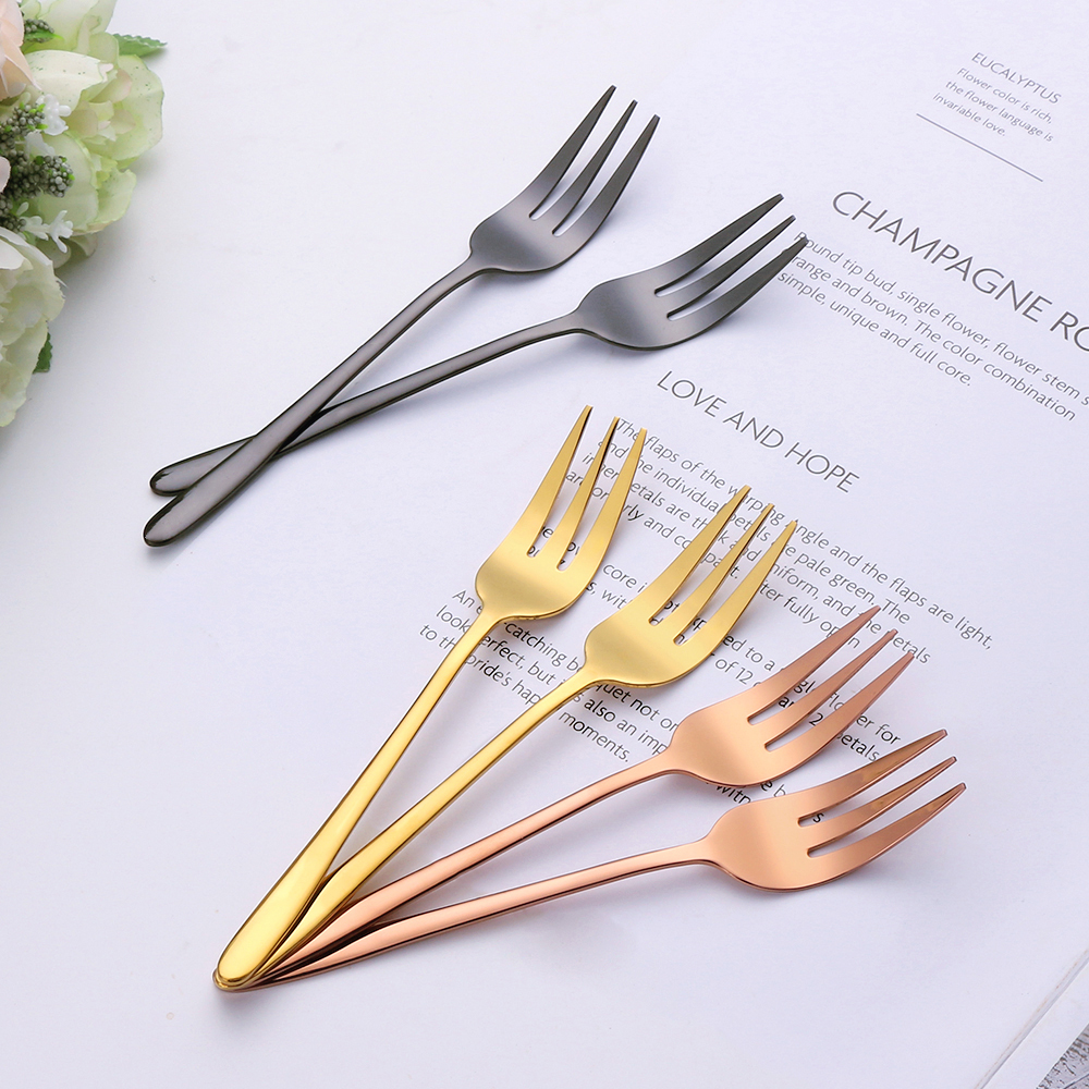 1/4/5/6Pcs Tea Forks Fruit For – обзор и цена Gold Plated Cutlery