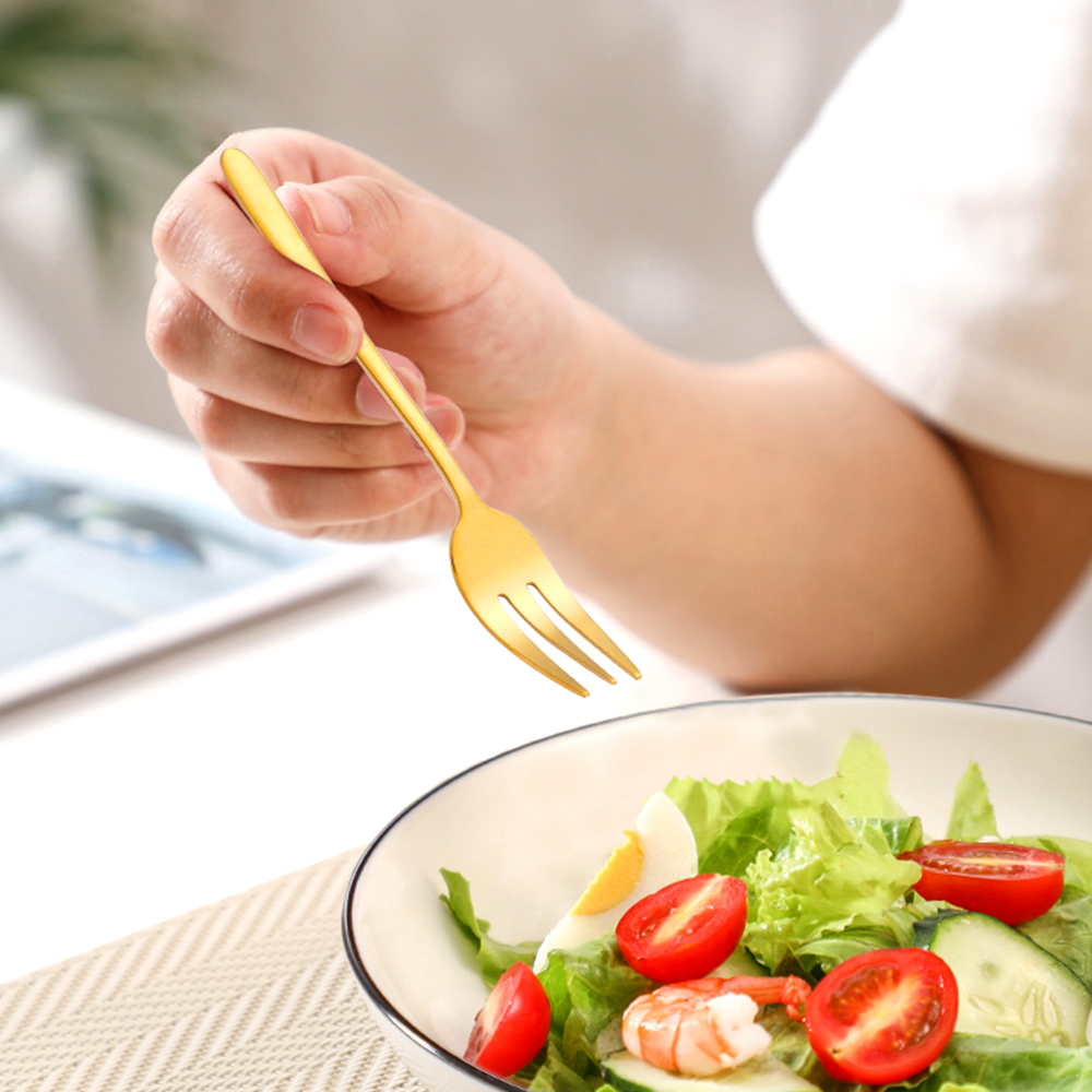 1/4/5/6Pcs Tea Forks Fruit For – обзор и цена Gold Plated Cutlery