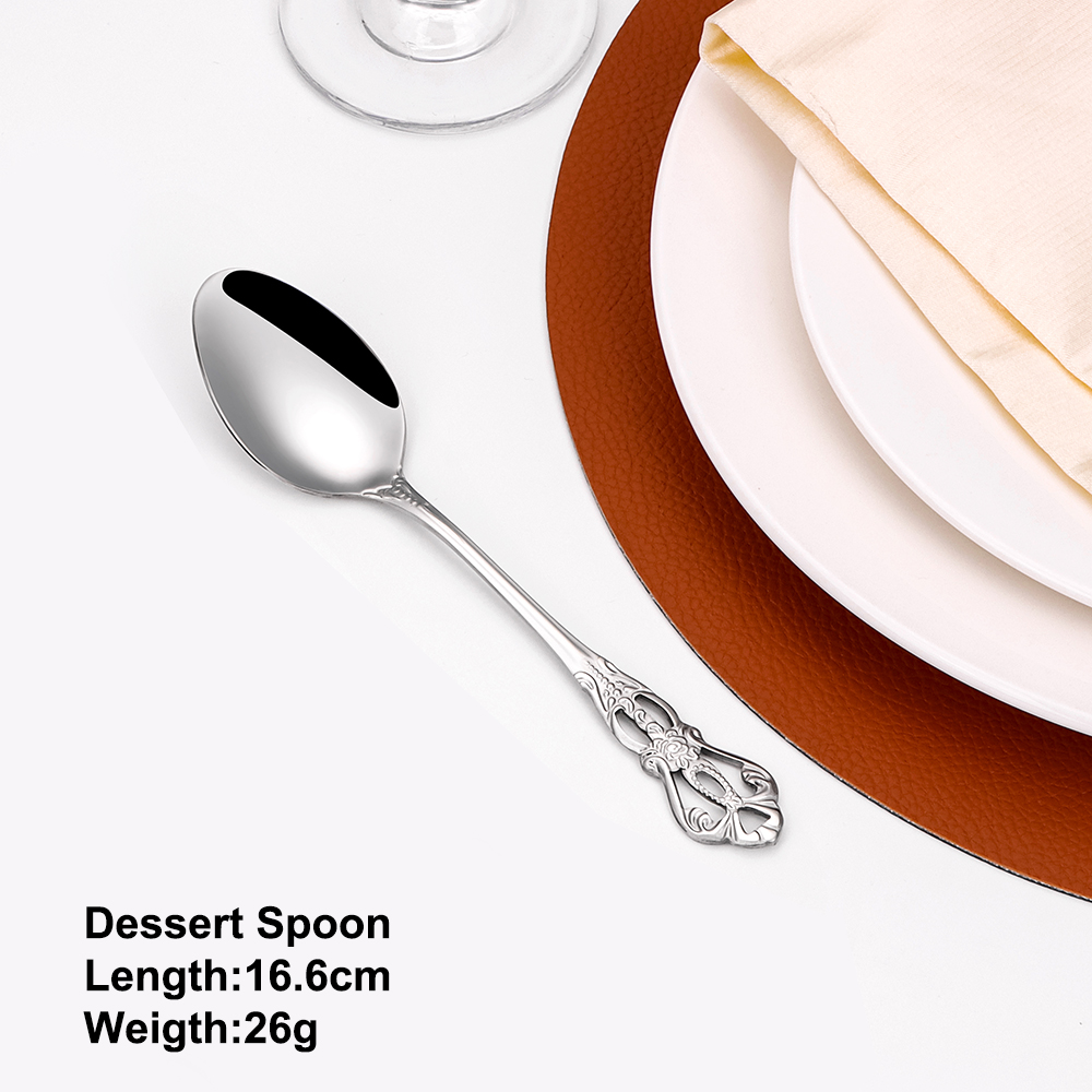 2/4/6/12pcs Gold Dessert Spoon – обзор и цена Gold Plated Cutlery